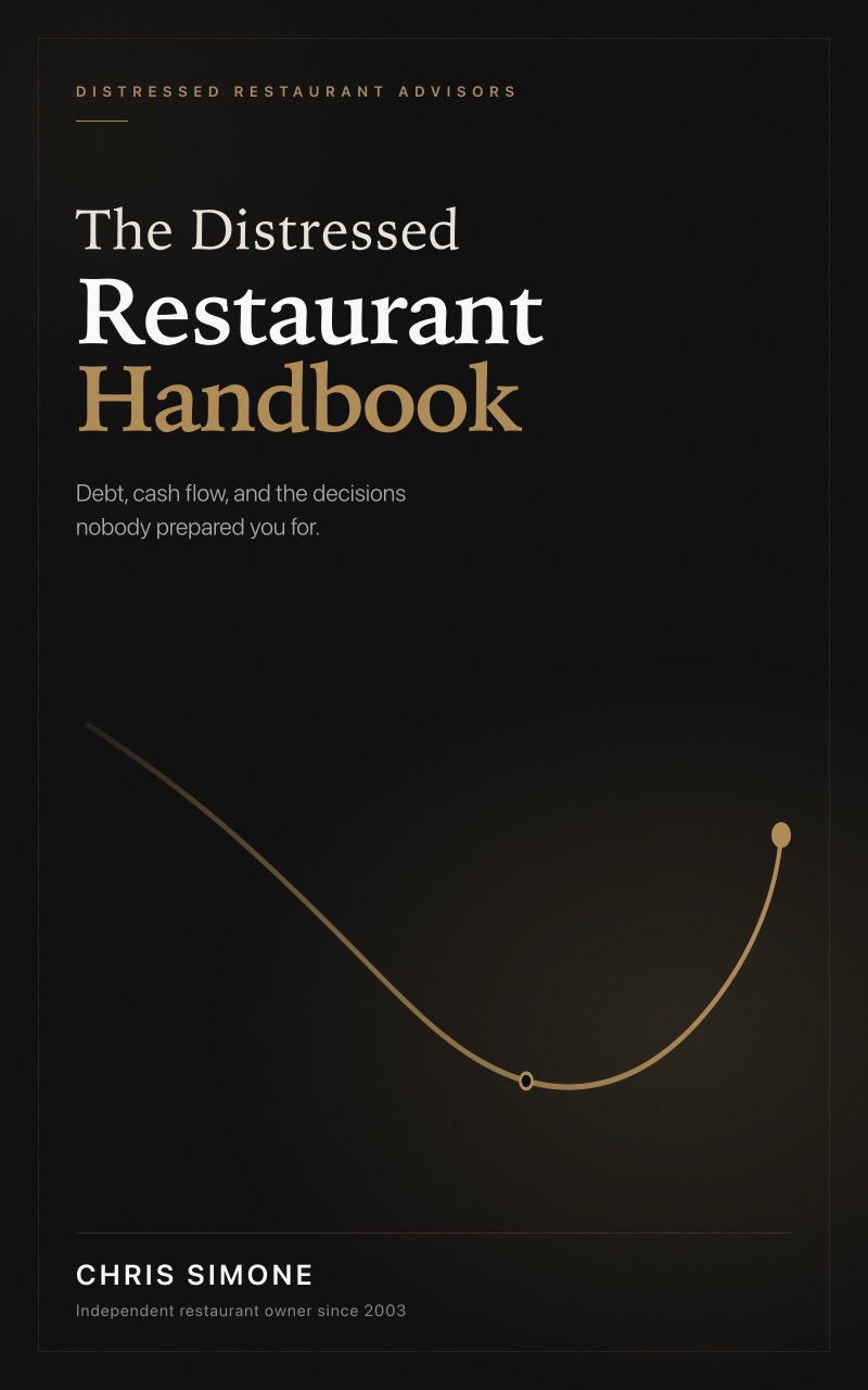 Cover of The Distressed Restaurant Handbook by Chris Simone